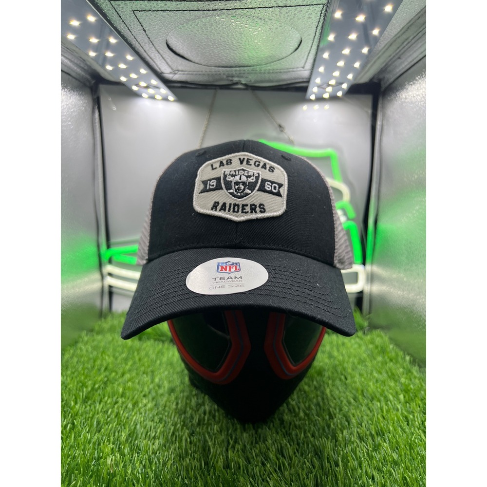 NWT NFL Team Headwear Las Vegas Raiders Black Grey Trucker Snapback Hat